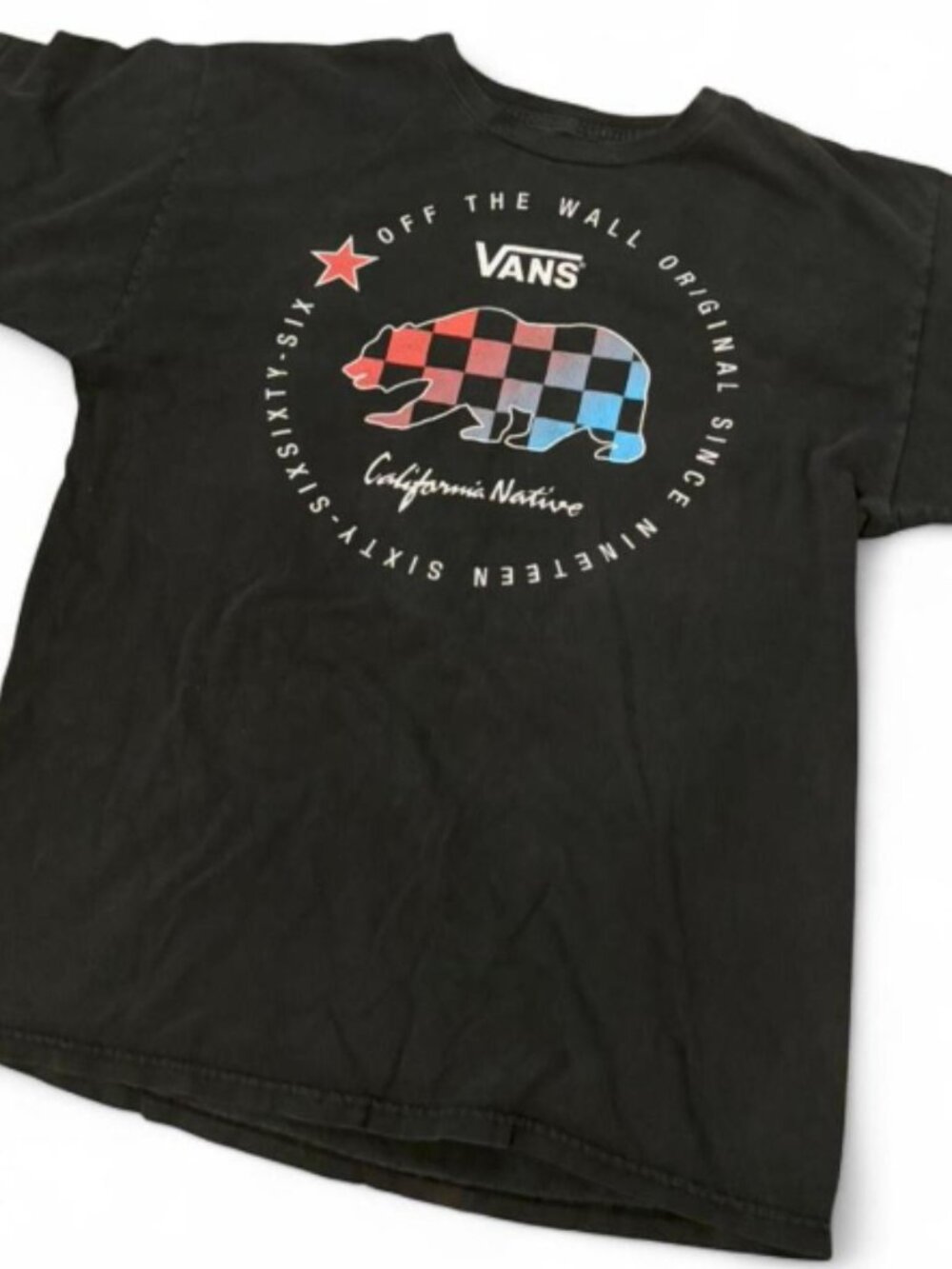 VANS California Bear Checkerboard Short sleeved T-shirt
